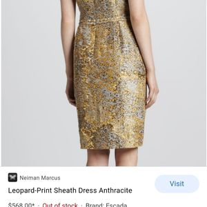 Escada Leopard-Print Sheath Dress, Size 36